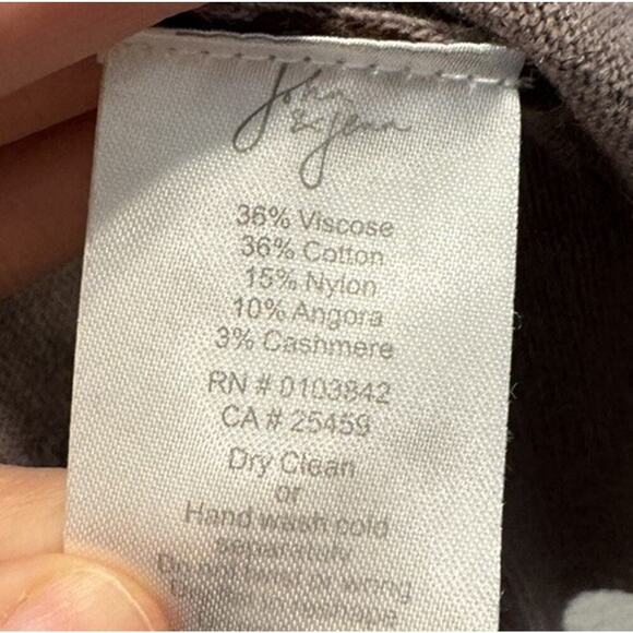 John & Jenn Cardigan Women’s Size Large Leopard Print One Button Cashmere Blend - Picture 8 of 9